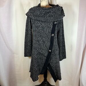 Nicole Sabbattini Women’s Classy Holiday Jacket Coat Tapered Handkerchief  Sz M